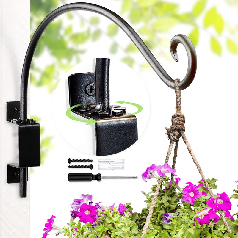 Lifyzoon Swivel Bird Feeder Hanger Hook: 12-Inch Swivel Hanging Plant Bracket for Outdoor, 25lb Weight Capacity - Heavy Duty Bird Feeder Hangers Hooks for Heavy Plants, Wind Chimes, Birdhouse - Image 1